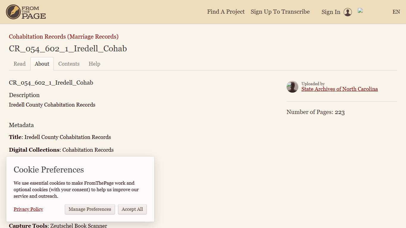 About - CR_054_602_1_Iredell_Cohab (Cohabitation Records (Marriage Records)) FromThePage